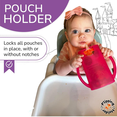 Squeeze Proof Food Pouch Holder for Toddlers, Mess Free Juice Box Drink and Applesauce Snack Holder