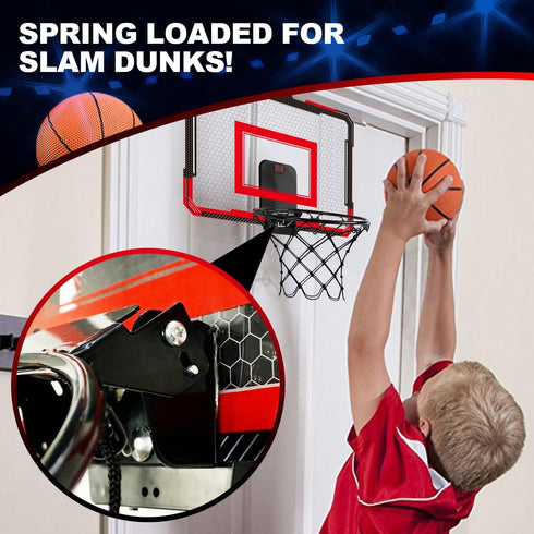 TOY Life Basketball Hoop Indoor, Over The Door Basketball Hoop for Kids with 4 Balls