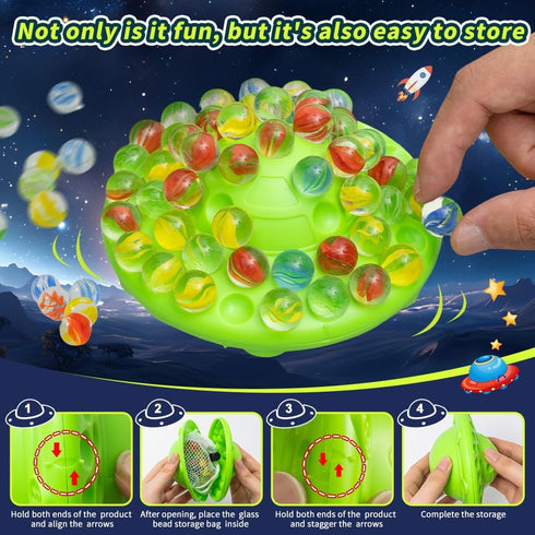 A V 60 14 8+ Marble Balance Board Game Colorful Glass Marbles with Storage Base | Exciting Family & Party Board Game