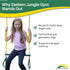 20" Pinch-Free 43" Eastern Jungle Gym Heavy-Duty Ring Trapeze Bar Combo, Large Trapeze Swing Bar with Triangular