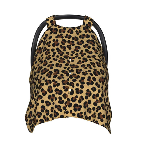 KiuLoam Animal Leopard Cheetah Print Baby Car Seat Canopy, Nursing Cover Breastfeeding