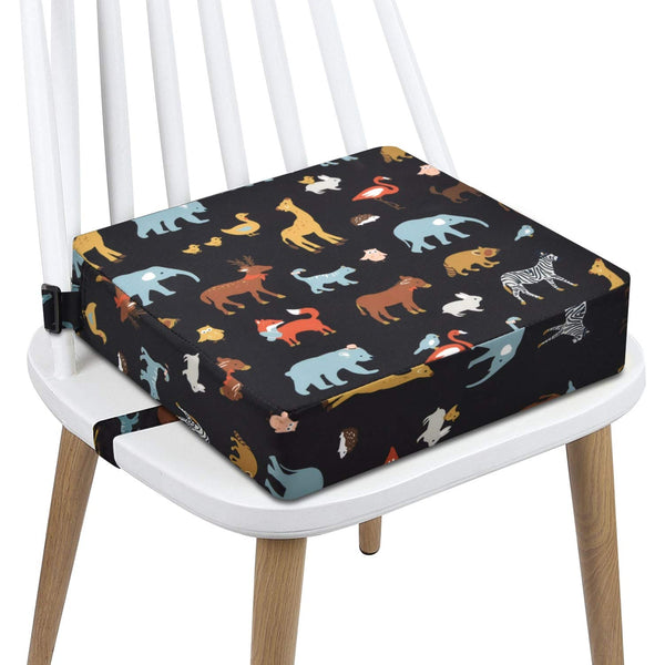 Toddler Booster Seat Dining, Cartoon Canvas Washable 2 Straps Safety Buckle Kids