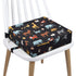 Toddler Booster Seat Dining, Cartoon Canvas Washable 2 Straps Safety Buckle Kids