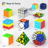 12 Pack Set Pack, 2x2 3x3 4x4 Vdealen Speed Cube Puzzle Cube Pyramid Dodecahedron Mirror Skewb Snake Ivy Infinity