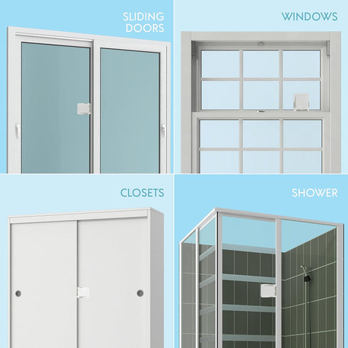 Sliding Glass Door Child Lock, 4-Pack Child-Proof Window Locks with 3M Adhesive Backing