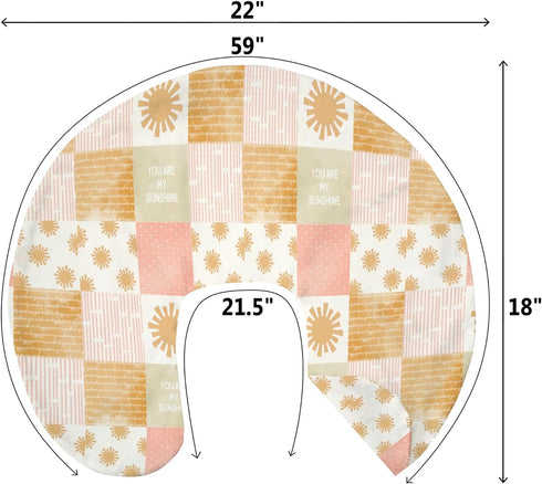 Summer Vintage Sun Baby Nursing Pillow Covers for Boy Girl Boho Sunshine Nursery Feeding Pillowcase for Breastfeeding