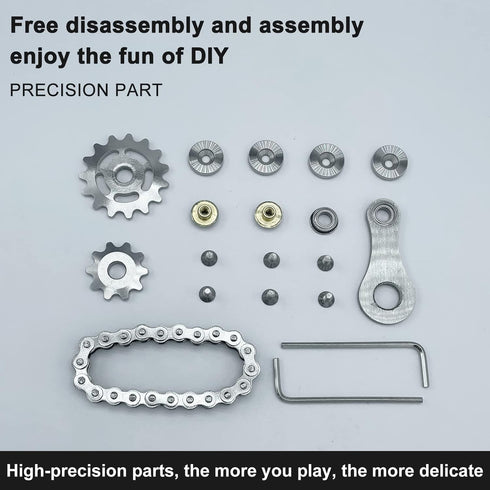 Osteczz Bike Chain Gear Fidget Spinner, Metal Sprocket Chain Fidget Toy Stress Anxiety Relief Fidget Toy Finger