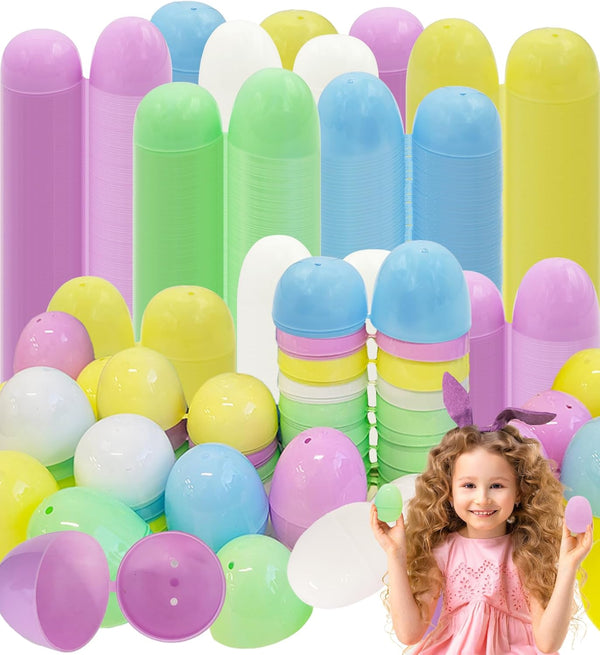 The Dreidel Company Fillable Easter Eggs 150-Pack, Pastel Colorful Bright Plastic Easter