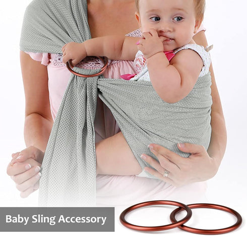 Accmor 3 inches Aluminum Baby Sling Ring for Baby Wrap Carrier - Dark Brown