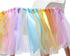 1st Pastel Rainbow High Chair Banner for Birthday - Party Supplies with Tutu Skirt and Pennant