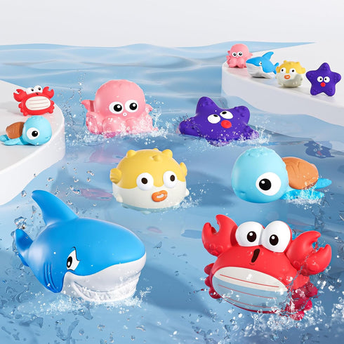 XAWACAH Bath Toys for Toddlers 6-12-18 Month, Bathtub Toys with 6 Baby Bath