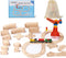 KiToyWod Wooden Train Track Set 62pcs, Wood Railway Systems Accessories Expansion Pack with
