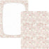 miaozhen 1 Pack 52x28 Cotton Baby Crib Sheets for Boys Girls Soft Comfy Naughty Grassland Floral Pink Playard Mattress