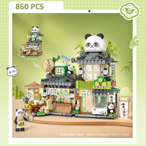 MEIEST Set,Simulation Mini City Shop Street View Building Blocks Model Animals Architecture Collection Particle