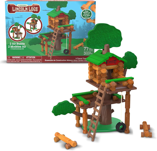 Lincoln Logs 2 Tiered Tree House Building Set, Educational Toy Gift for Kids, Girls and Boys