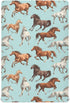 Pigsaly Crib Sheets White Horses Blue Baby Sheet for Standard Crib Mattress Boys