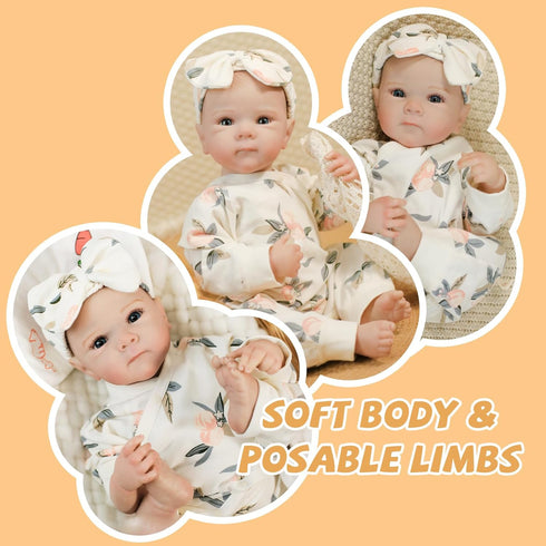 20Inch 3+ Lifelike Reborn Baby Dolls - Soft Vinyl Realistic Newborn Baby Dolls Poseable Real Life Baby Girls Dolls