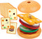Wooden Burger Sorting Stacking Toys, Hamburger Toy for Toddlers, Educational Montessori Fine Motor Toys