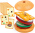 Wooden Burger Sorting Stacking Toys, Hamburger Toy for Toddlers, Educational Montessori Fine Motor Toys