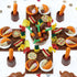 Set Creative City Food Building Blocks Imaginative Play Accessories with Pizza, Shopping Trolley, Fruits, Veggies