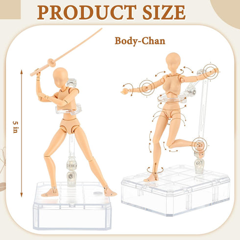 Set, Yookeer Body Drawing Action Figures Female and Male PVC Drawing Doll Human Model Manikin Art Mannequin Figures