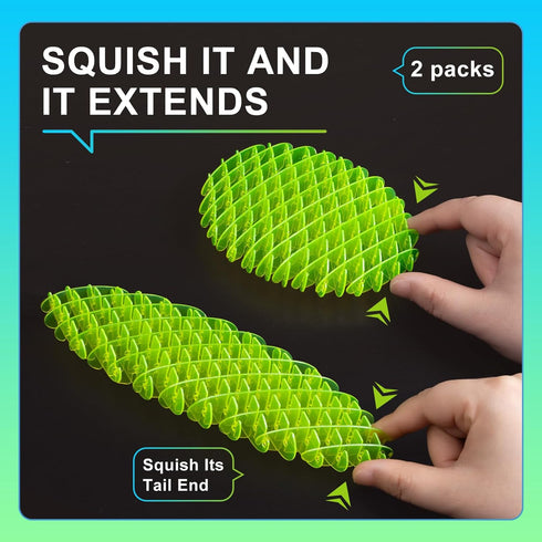Yisryerow 2-Pack Fidget Worm Toy - Sensory Toys for Adults & Kids with Autism ADHD, Mesh Fidgets for Teens, Flexible