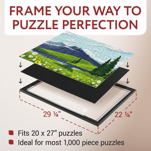 2-Pack 20x27 1000 Impresa Jigsaw Puzzle Display Frame Kit - in Black - Easy Snap-Together Puzzle Board Backing