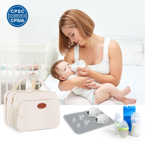 Pack, PIIOSER Breastmilk Cooler Travel Bag with Ice Compatible with Wearable Breast Pumps & Accessories - Breastfeeding