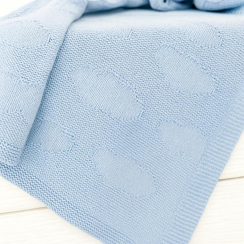 Cozy 30x40 Cotton Baby Blanket Knit Soft Swaddle Receiving Blankets Toddler Infant Blanket with Lovely Clouds
