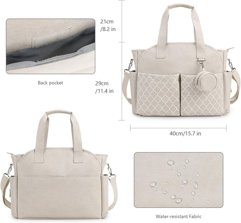 Upgraded Multi-Function Diaper Bag with Changing Station