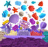 60Pcs Set 2lbs 17 12 3-8 Mermaid Sensory Bin Kit - Sensory Sand with (Purple/Teal/Beach), Sea Castle & Marine Molds