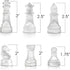 Gamie 14 Inch Glass Chess Set for 2 Players - Elegant Design - 32 Frosted and Clear Pieces - Durable Build