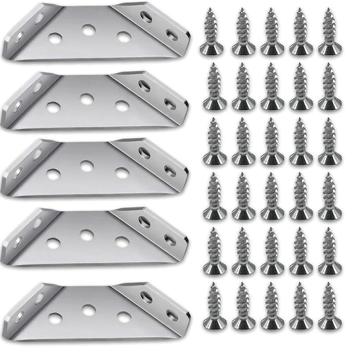 BellRhein Universal Stainless Steel Furniture Corner Connector, Shelf Brackets 20PCS Silvery, for Furniture