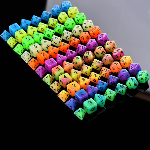 Glow in The Dark DND Dice Set, 11 x 7 Polyhedral Dice (77pcs) for Dungeons and Dragons Tabletop Role-Playing Games