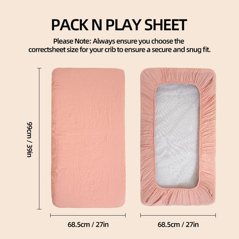 SEVDO 2 Pack 52"x28", Set Muslin Crib Sheets for Boys Girls Organic Cotton Fitted Baby Crib Sheet Soft and Breathable