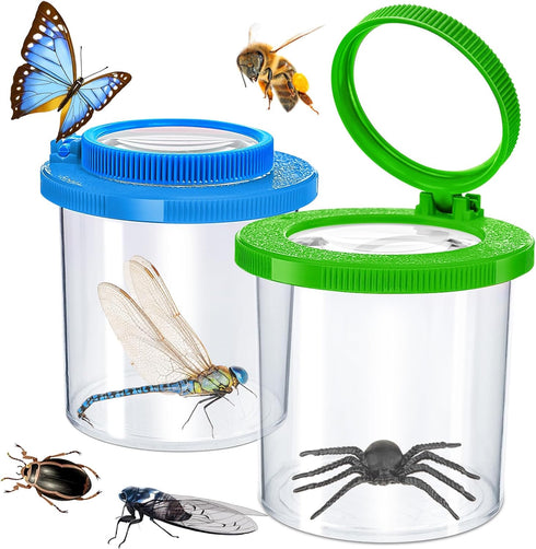 Insert Bug Viewer for Kids, 2PCS Magnifying Insect Box Bug Catcher Kit, Backyard Explorer Insect Bug Viewer