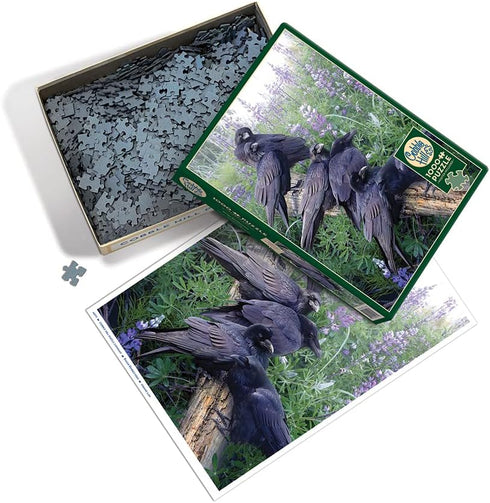 Cobble Hill 1000 Piece Puzzle - Raven Rendezvous with Sample Poster Included