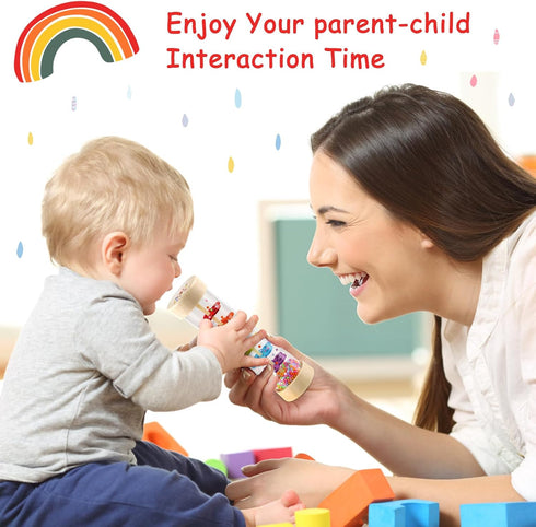 LOOIKOOS Rainmaker Rain Stick Musical Instrument for Babies - Baby Rattle Shaker Sensory Developmental Toy for Kids