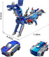 2-in-1 3-12 2 Collision Transforming Dinosaur Car Toy, Magnetic Cars Convert to Dinosaur Robot, Crash-Activated