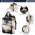SUABO Backpack Baby Diaper Bag Love Rose Large Bag Waterproof Travel Diaper Bags for Moms and Dads