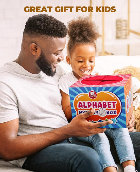 Mystery Alphabet Box for Kids - 52 PCS Letters Sorting Matching Game Activities, Fine Motor Learning Toys for Preschool