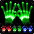 LED Gloves with Flash Finger Lights - 3 Colors, 10 Modes Colorful Light Up Gloves for Christmas Parties
