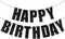 Black Happy Birthday Banner - Birthday Party Decorations Supplies