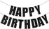 Black Happy Birthday Banner - Birthday Party Decorations Supplies