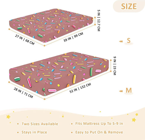 CZXW 52" 28" Sprinkles Colorful Crib Sheets Fitted x Natural Cotton Soft & Breathable for Baby Crib Mattress
