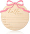 Lusofie Baby Name Announcement Sign - Wooden Hello World Newborn Sign - Pink