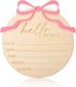 Lusofie Baby Name Announcement Sign - Wooden Hello World Newborn Sign - Pink