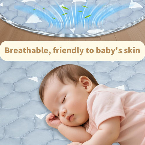 40x40 Baby Mat for Floor, Gentle Monster Cushioning Padded Round Baby Playpen Mat, Non-Slip and Machine Washable