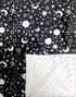 Baby Blanket for Boys Girls, Black Moon Star Minky Double Layer Receiving Blanket with Dotted Backing, 30x40 Inch