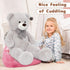 MaoGoLan Big Fluffy Gray Teddy Bear, 39 Inch Large Grey Stuffed Animal for Girlfriend, Kids, Boyfriend, Teens